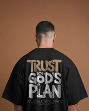 KOVASKO Mens Trust Gods Plan Oversized T-Shirt