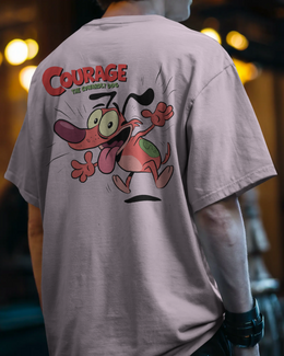 KOVASKO Mens Courage The Cowardly Dog Oversized T-Shirt