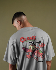 KOVASKO Mens Courage The Cowardly Dog Oversized T-Shirt