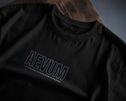 KOVASKO Men's Black Aevum Graphic Printed Oversized T-shirt