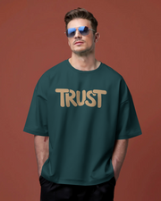 KOVASKO Mens Trust Gods Plan Oversized T-Shirt