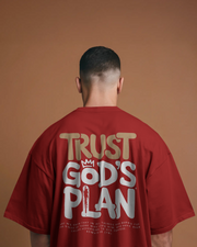 KOVASKO Mens Trust Gods Plan Oversized T-Shirt