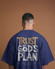 KOVASKO Mens Trust Gods Plan Oversized T-Shirt