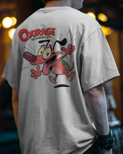 KOVASKO Mens Courage The Cowardly Dog Oversized T-Shirt