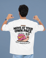 KOVASKO Mens Move at Your Own Pace Oversized T-Shirt