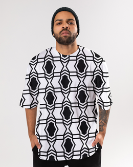 KOVASKO Mens All Over Printed Oversized T-shirt