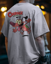 KOVASKO Mens Courage The Cowardly Dog Oversized T-Shirt