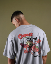 KOVASKO Mens Courage The Cowardly Dog Oversized T-Shirt