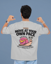 KOVASKO Mens Move at Your Own Pace Oversized T-Shirt