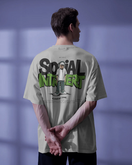 KOVASKO Men’s Social Introvert Oversized T-shirt