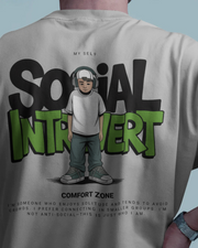KOVASKO Men’s Social Introvert Oversized T-shirt