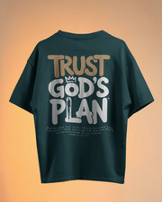 KOVASKO Mens Trust Gods Plan Oversized T-Shirt