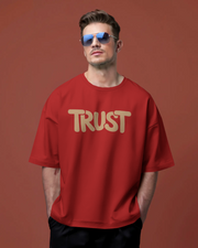KOVASKO Mens Trust Gods Plan Oversized T-Shirt